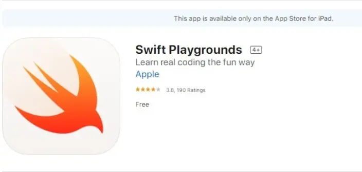 Launch the App Store on the iPad. Then download and install the Swift Playgrounds app.