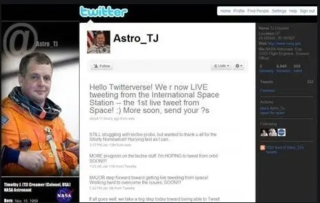 NASA astronaut T. J. Creamer posted the first-ever unassisted off-Earth tweet