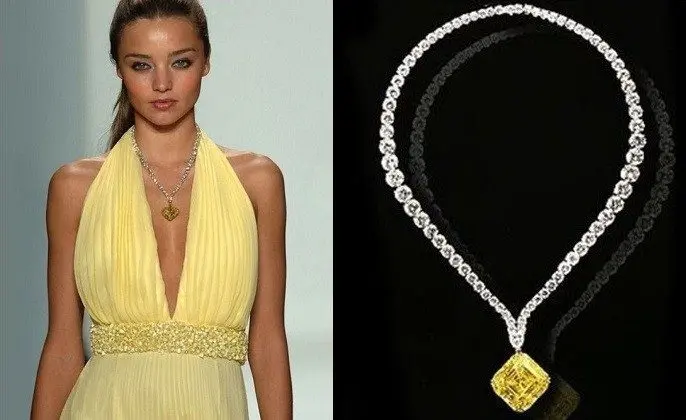Leviev's Vivid Yellow Diamond Pendant (source: youtube)