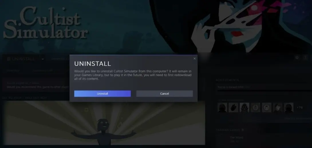 Uninstall the games you no longer want from your Steam library